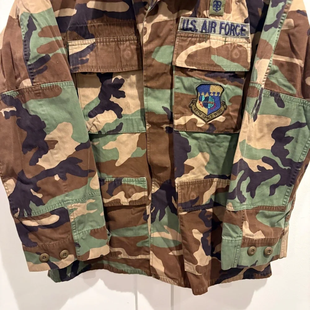 US Air Force BDU Combat Jacket Mens Medium Regular Camo 45th Space Wing Patch